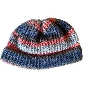 Handmade Chunky Knit Beanie Hat Slouchy Winter Cap Black Gray Pink For Infant